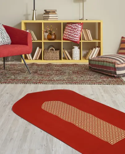 Rotes exklusives Mashrabiya Designer Gebetsteppich