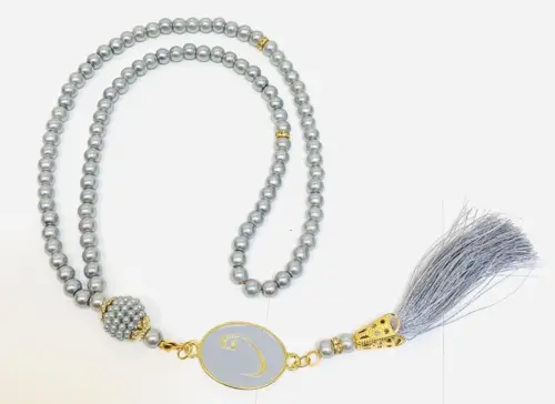 Perlen-Tasbeeh in Silber/Grau (99 Perlen)