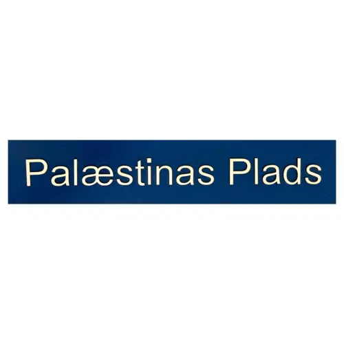 Palæstinas Plads Gadeskilt i træ, håndlavet