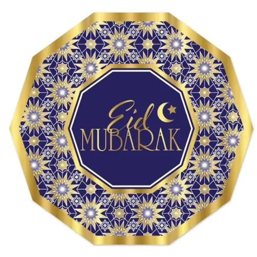 Eid Mubarak Teller mit Goldrand