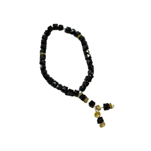 Sort Krystal tasbih, med 33 perler