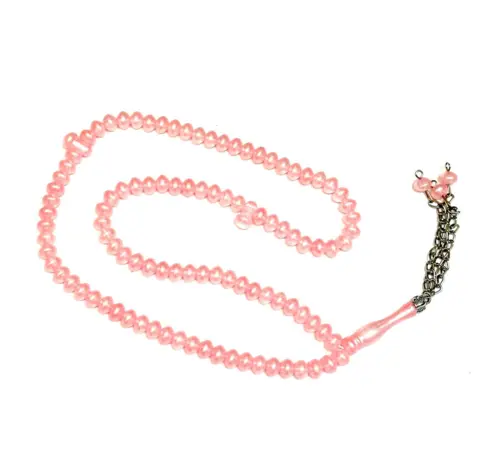 Lyserød perle tasbih, 99 perler