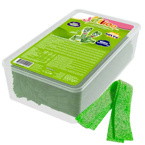 Jellioo Sour Belts Apple 1kg (Bedst før 12-2025)