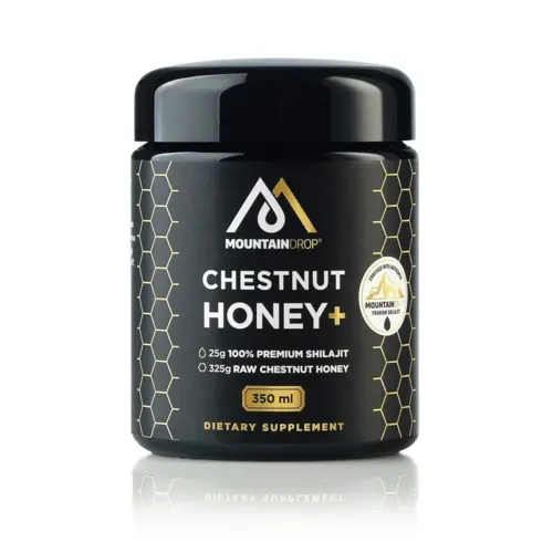 Mountaindrop Kastajne Honning med Shilajit 350 gr (bedst før juli 2026)