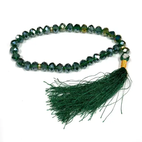 Kristallgrüne Tasbih mit 33 Perlen