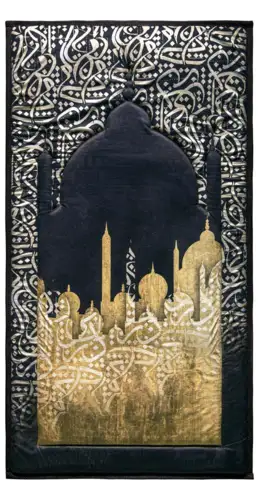 Black Calligraphy Premium Gebetsteppich
