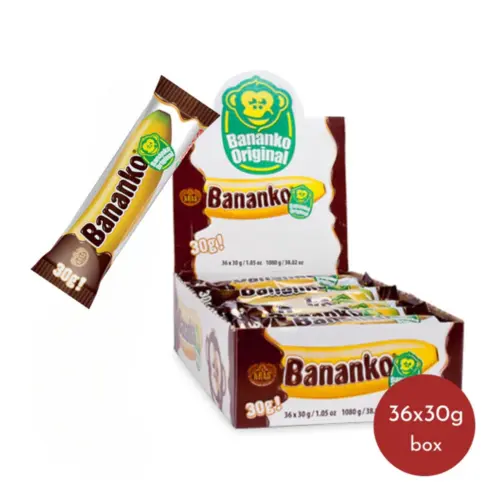 Bananko Schaum-Bananen mit Schokolade, 36 Stück
