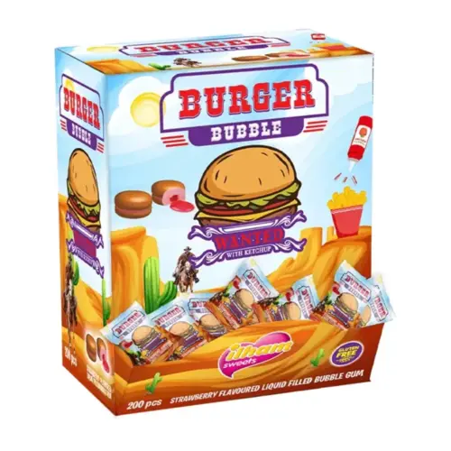 Burger Bubble Strawberry Bubble Gum 1 st.