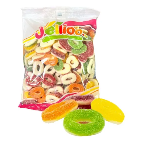 Jellioo Syrlige farverige ringe 1kg