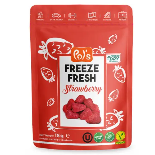 Frystørret  Jordbær Pol's 15g (Vegan)