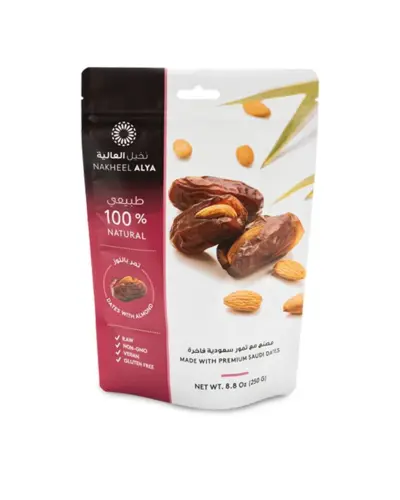 Dadler med mandler - 250 g.