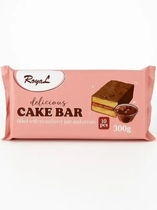 Kagebar med jordbærfyld og flødeskum, Makprogres 300g
