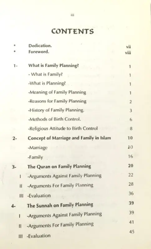 Family Planning in Islam