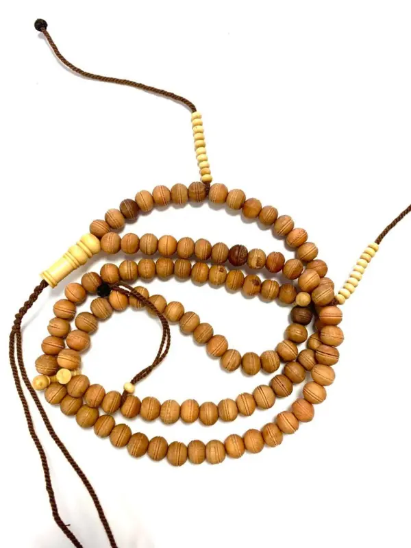 Äkta Trä Tasbih Ljusbrun Stor 99 pärlor