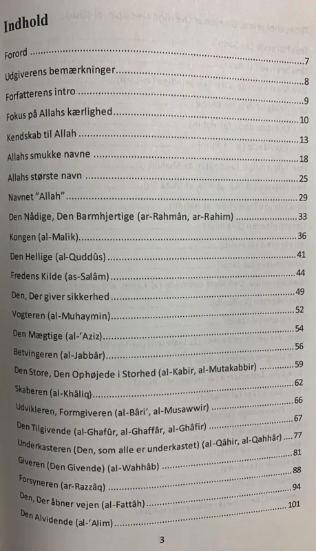 I Guds sällskap, fördjupning av Allah Swts 99 vackra namn