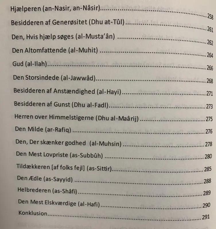 I Guds sällskap, fördjupning av Allah Swts 99 vackra namn