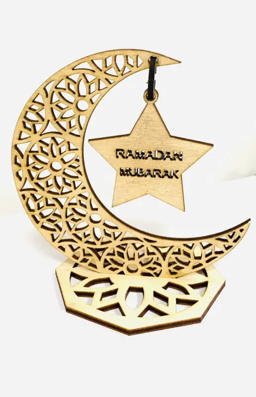 Ramadan Mubarak Träpynt stativ (10 cm)