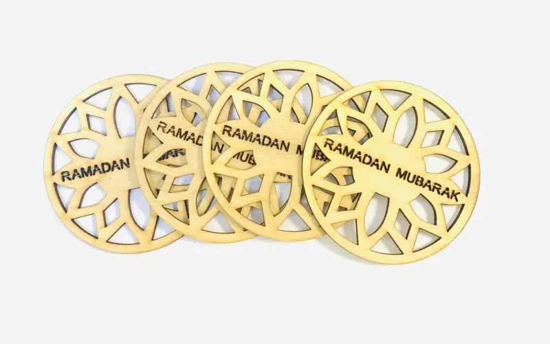 Ramadan Mubarak trädekoration i Äkta Trä (1 st)