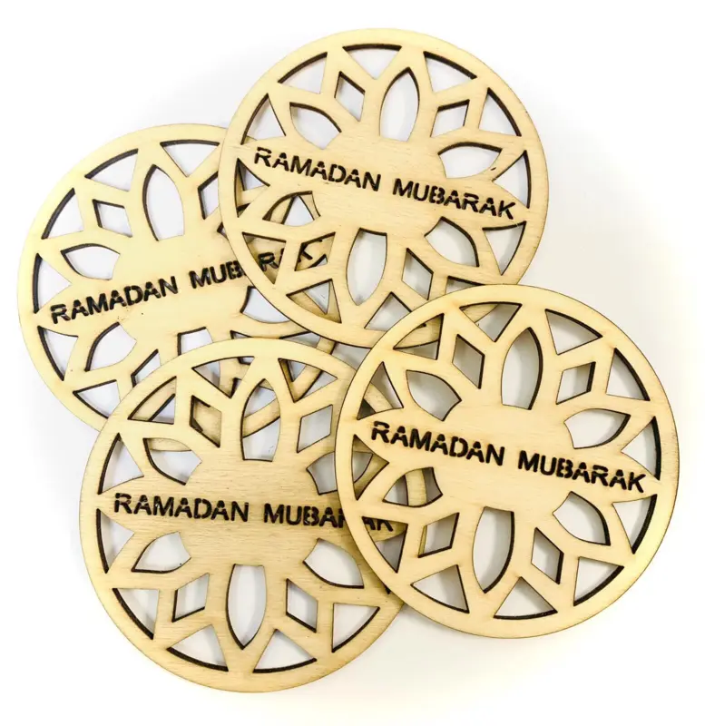 Ramadan Mubarak trädekoration i Äkta Trä (1 st)