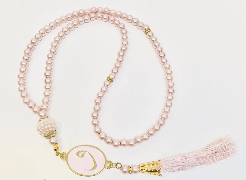 Perle Tasbih Lyserød, 99 perler