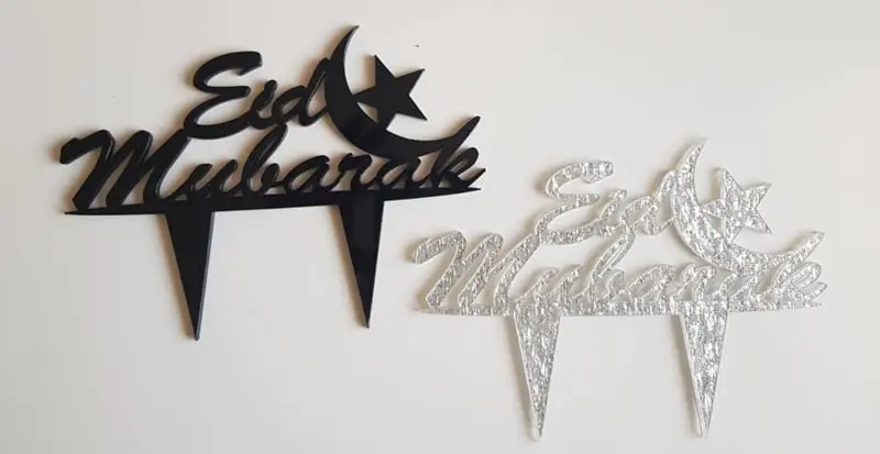 Eid Mubarak Cake topper i Svart