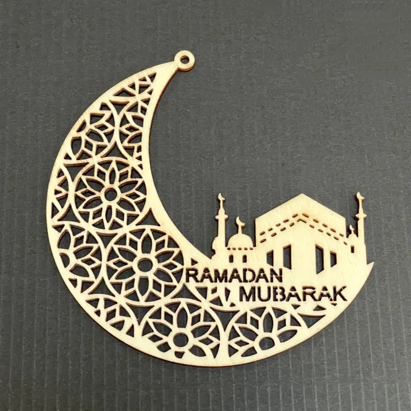 Ramadan Mubarak Kaaba Måne Trädekoration (handgjord)