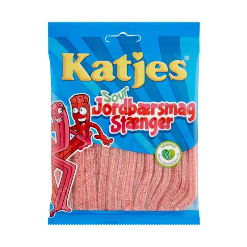 Jordbærsmag stænger sour, Katjes, 110g