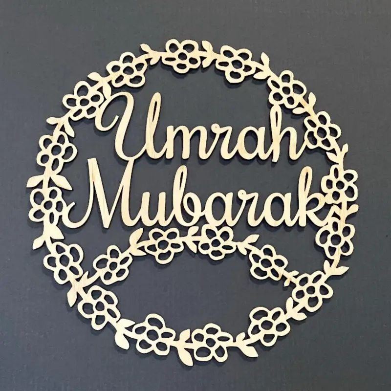 Umrah mubarak Blumenkranz Holzdekoration