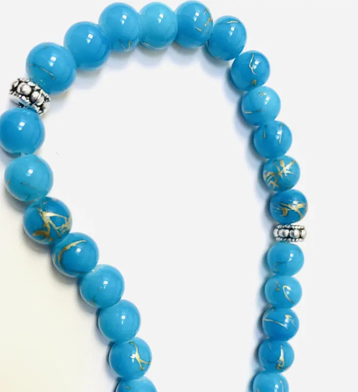 Aqua Blue Tasbih 33 pärlor