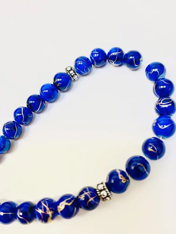 Blue Pearl Glas Tasbih 33 pärlor