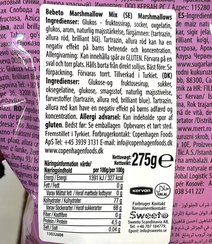 Mix mallow marshmallow Bebeto  250g