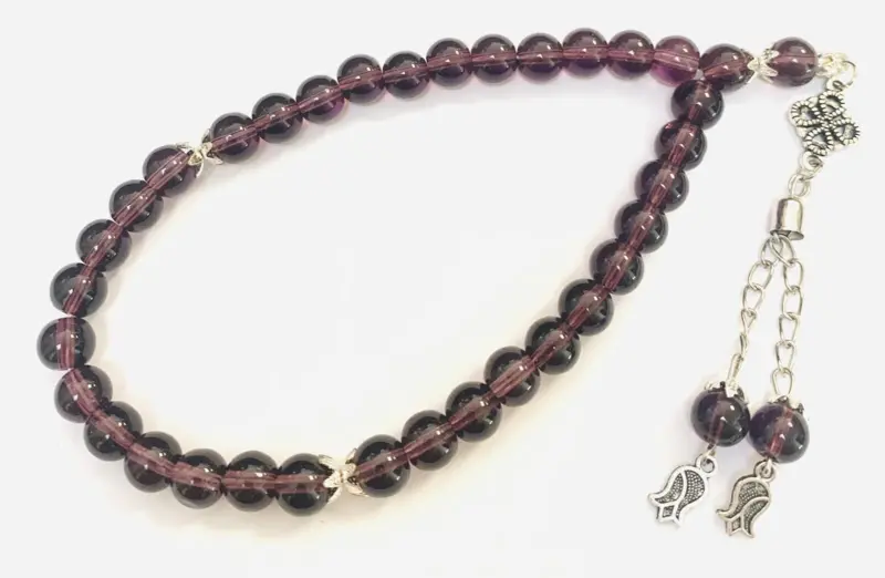 Granatæble Farvet Glas Tasbih med 33 Perler