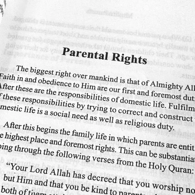 Muslim parents, Their rights and duties
