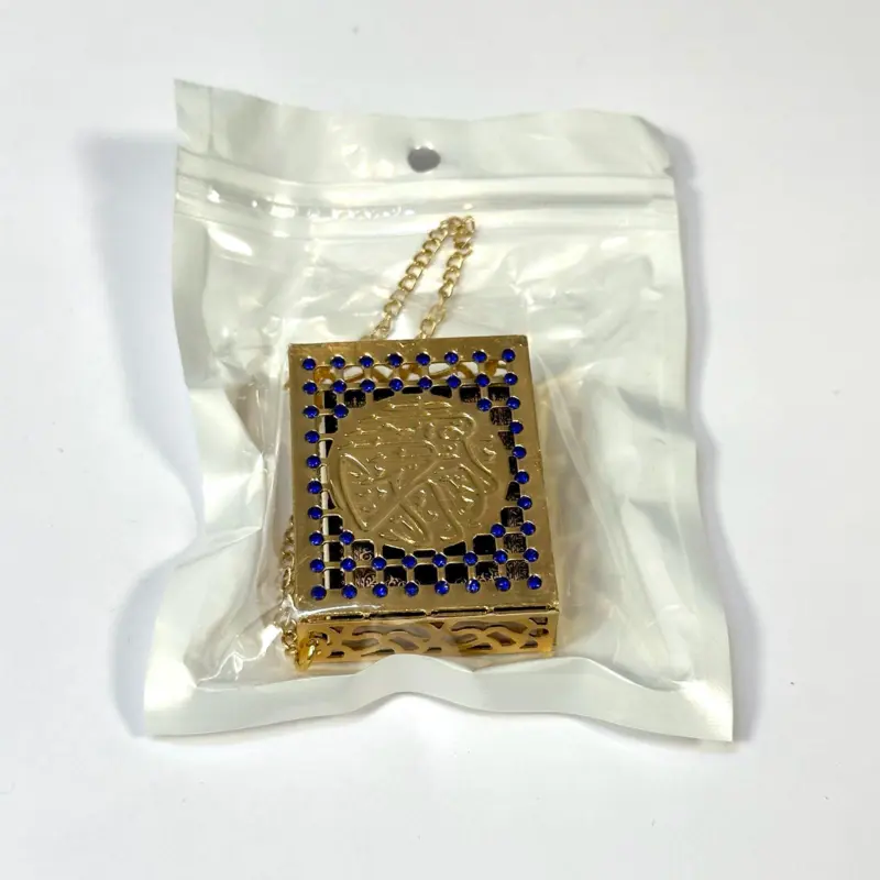 Mini Koran i metallåda, guld/blå