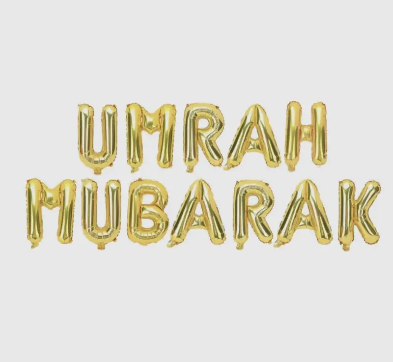Umrah Mubarak Ballon-Set in Gold