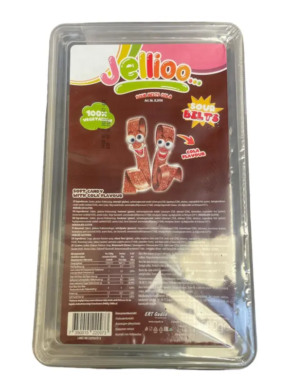 Jellioo Sour Belts Cola 1kg