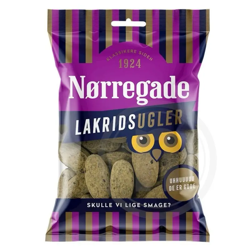 Nørregade Lakritsugglor, 100g