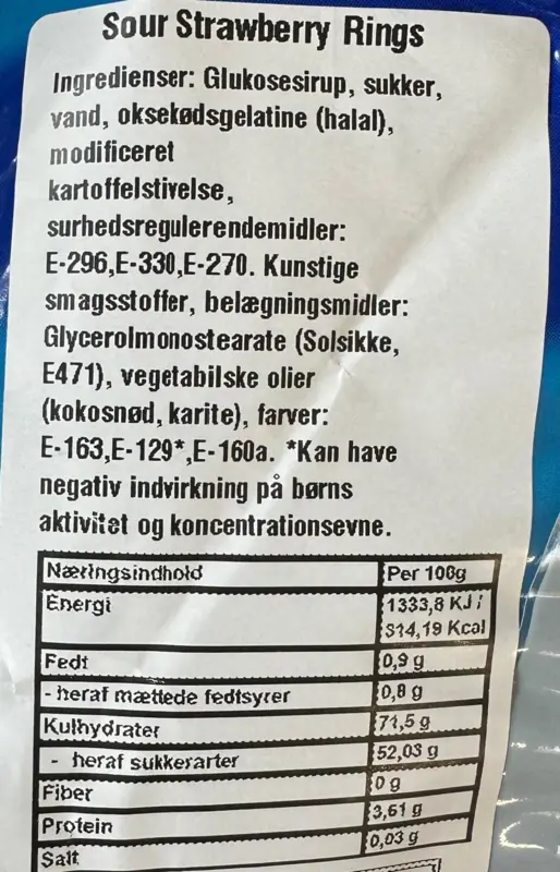 Sura jordgubbsringar, dulceplus, 1kg