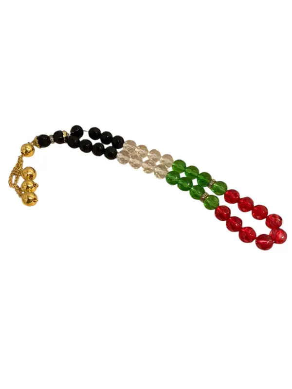 Palestina tasbih med gyllene hänge 33 pärlor