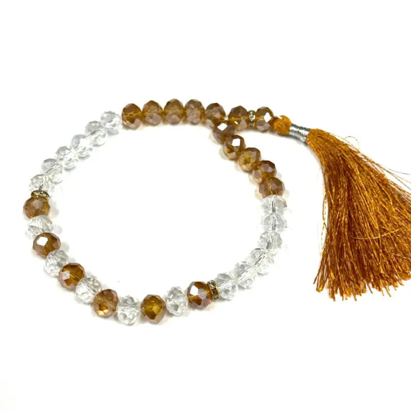 Krystal Orange Tasbih 33 Perlen