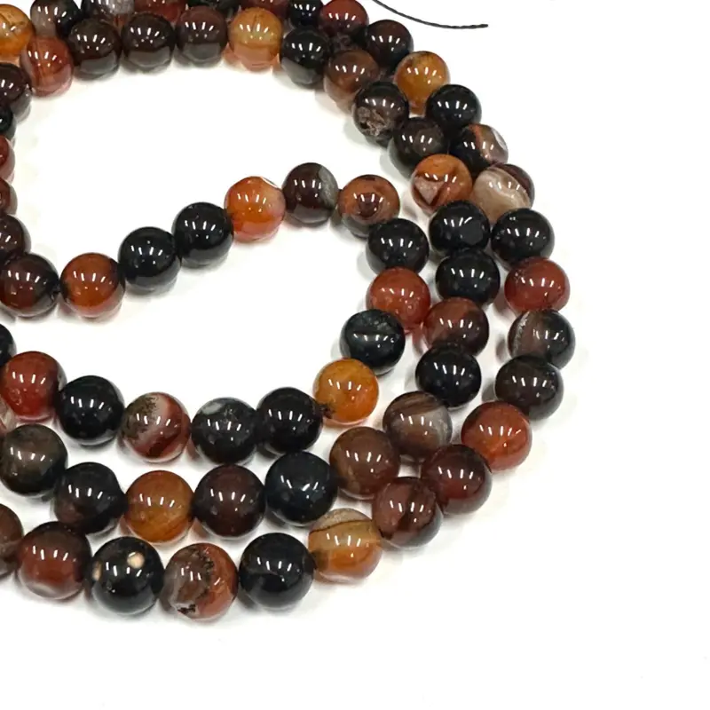 Tigers Eye Svart Agat Sten Tasbih 99 Pärlor