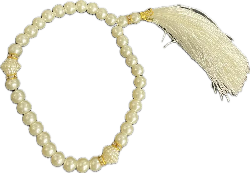 White Pearl Tasbih 33 Perler