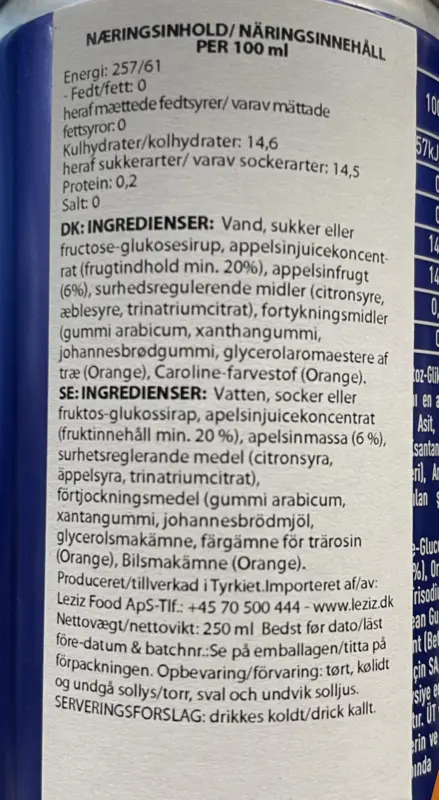 Fruchtgetränk mit Orangstücken Juss Pulpy 250ml