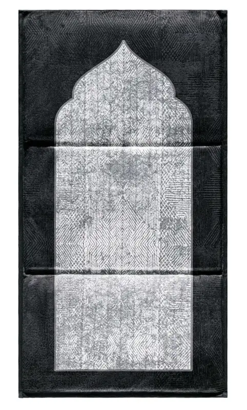 Black Dhikr Premium Gebetsteppich mit Rückenlehne