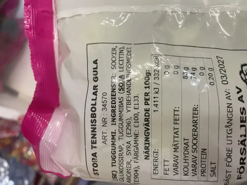 Stora tennisbollsgummi, Fini, 1 kg