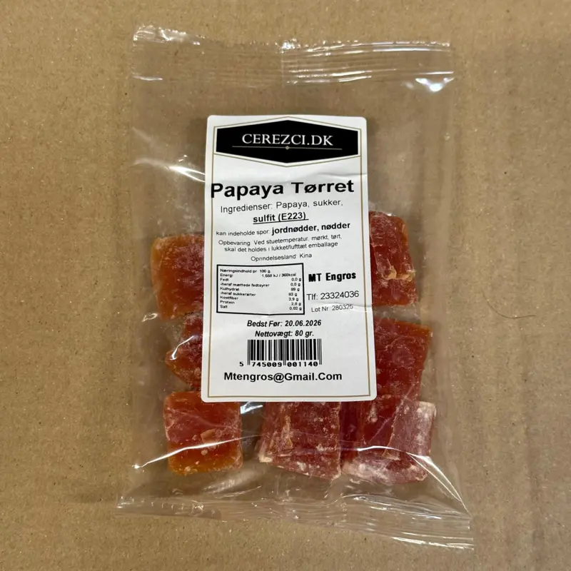 Torkad Papaya, 80g