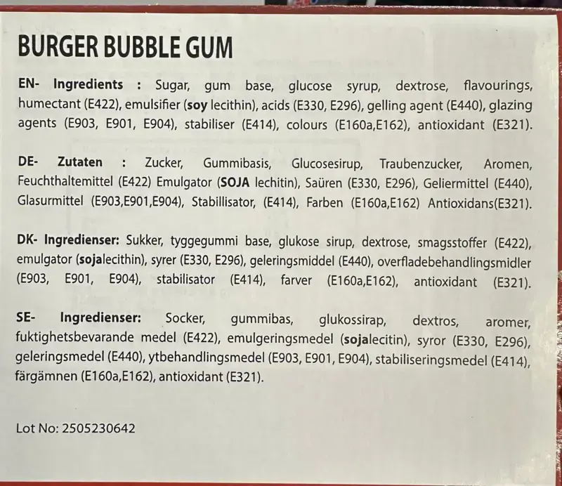 Burger Bubble Strawberry Bubble Gum 1 st.