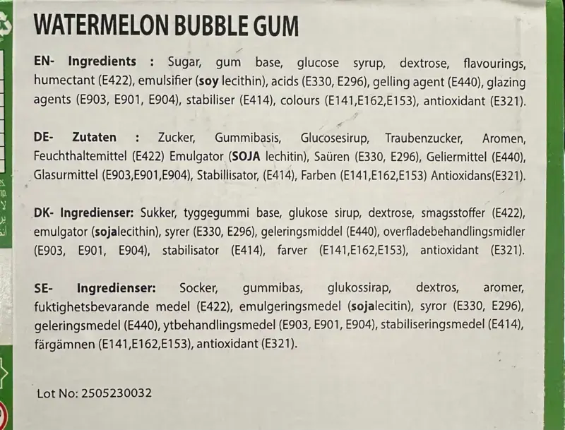 Watermelon sour Bubble Gum 1st
