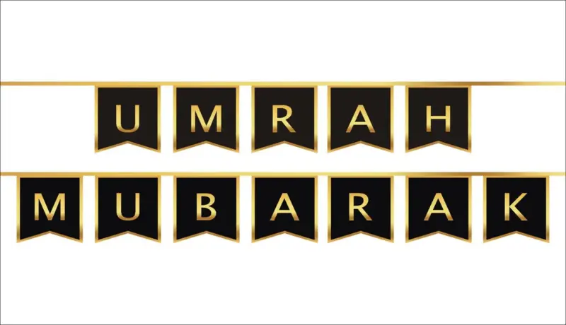 Guldfolie Umrah Mubarak bokstavvimpel - PLU 01