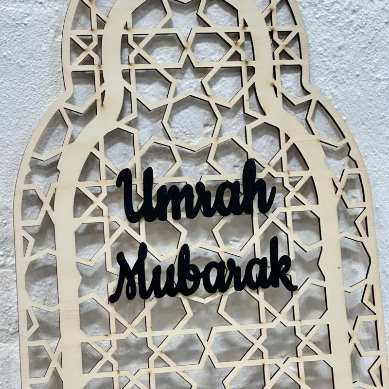 Große Umrah Mubarak Mihrab Holzdekoration